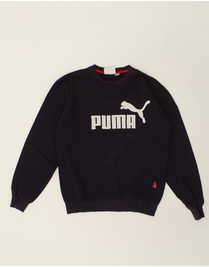 PUMA Mens Graphic Sweatshirt Jumper XS Navy Blue Vintage Puma and Second-Hand Puma from Messina Hembry 