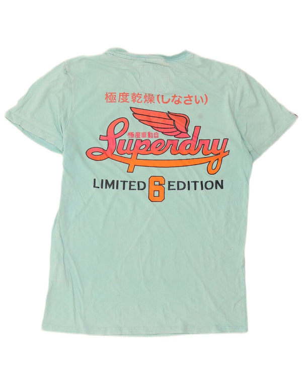 Camiseta gráfica masculina Superdry Top pequeno algodão turquesa
