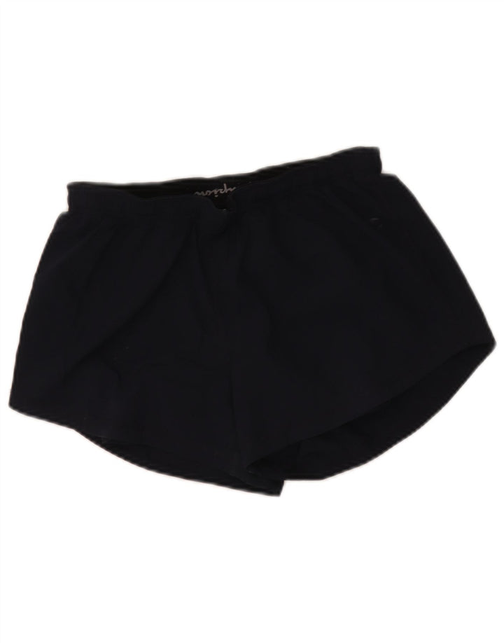 Shorts esportivos femininos Champion UK 8 pequeno poliéster azul marinho