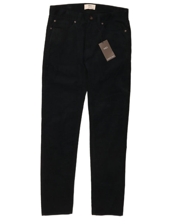 Calça masculina de veludo cotelê Marks & Spencer W32 L33 azul marinho algodão