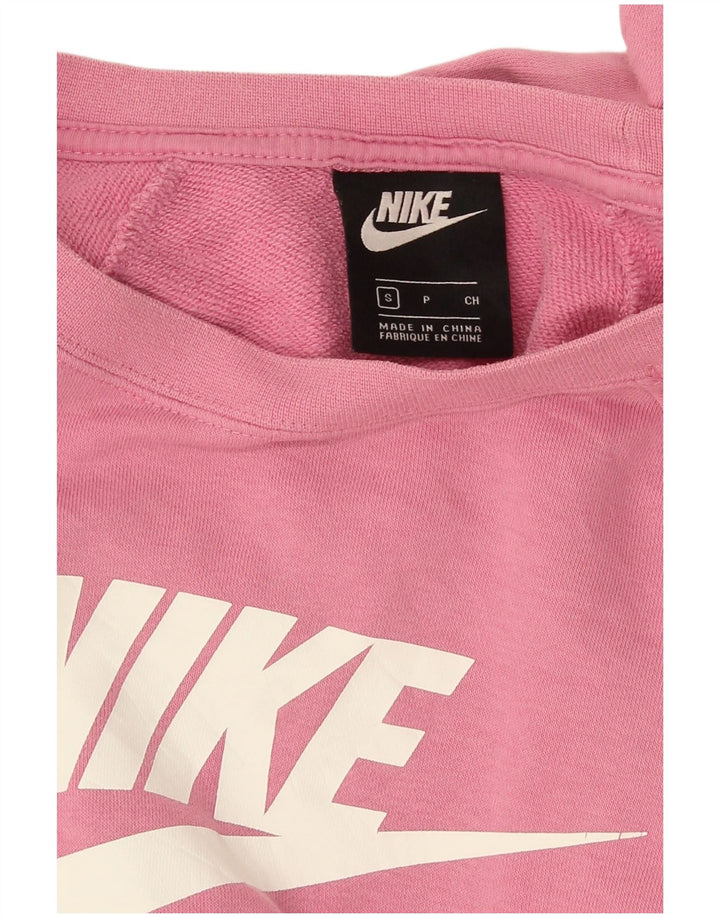 Nike feminino gráfico moletom jumper UK 10 pequeno rosa