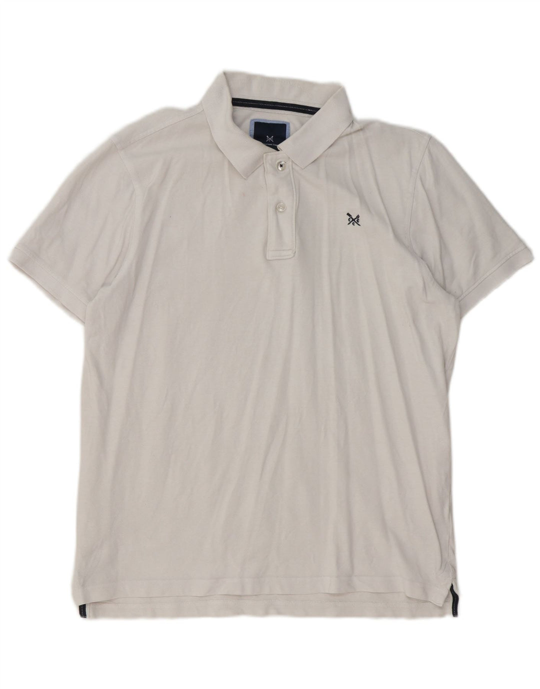 Camisa polo masculina Crew Clothing grande algodão branco