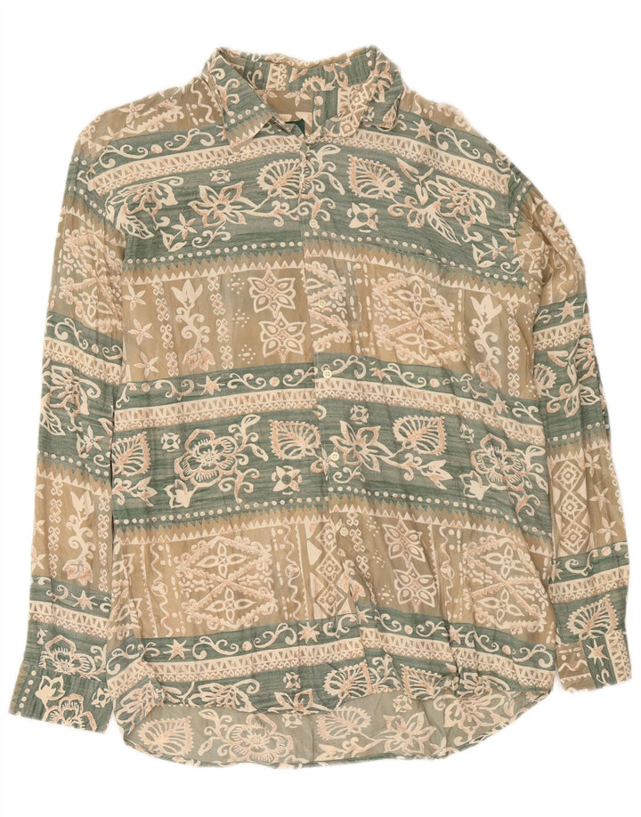 Camisa masculina Old Farway tamanho 41 grande floral multicolorido