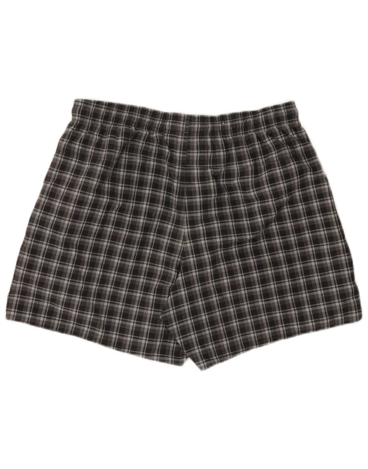 Shorts esportivos masculinos Adidas médio preto xadrez poliéster