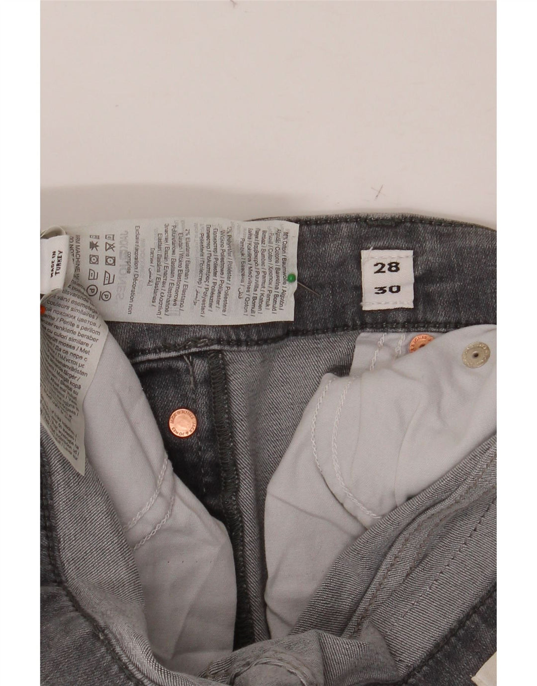 Jeans JACK & JONES masculino slim W28 L30 algodão cinza