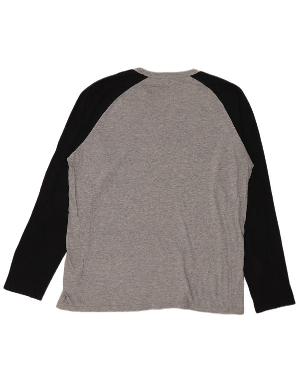 Carhartt Mens Top Manga Longa Grande Algodão Colourblock Cinza