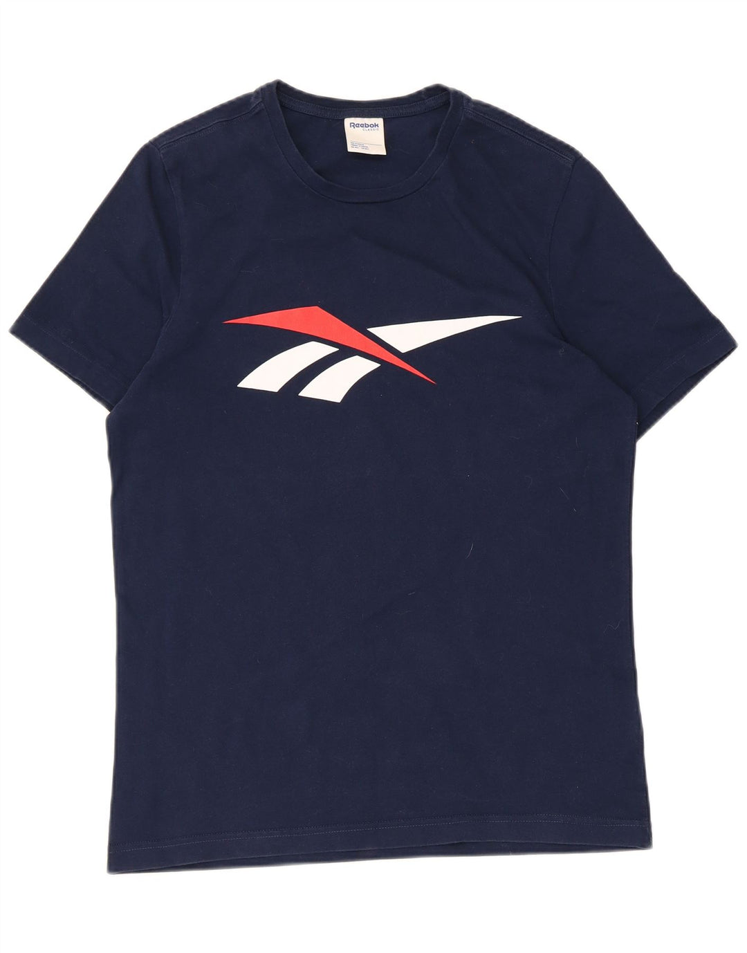 Camiseta gráfica masculina Reebok Top médio algodão azul marinho
