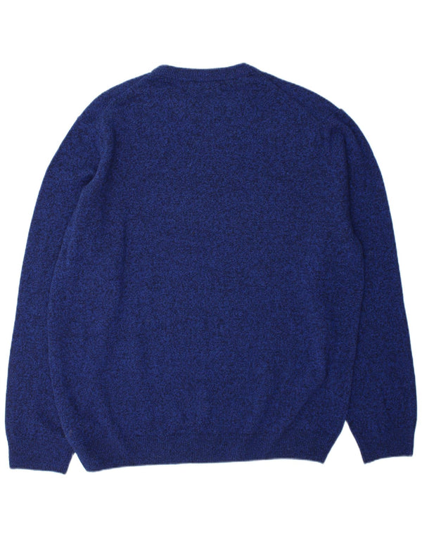 Suéter masculino Marks & Spencer com gola redonda 2XL lã azul