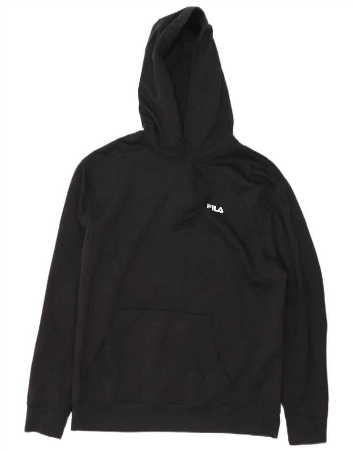 Fila Mens Hoodie Jumper Médio Poliéster Preto