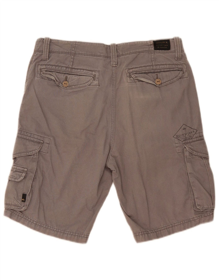 Quiksilver Mens Straight Fit Cargo Shorts W30 Algodão Cinza Médio