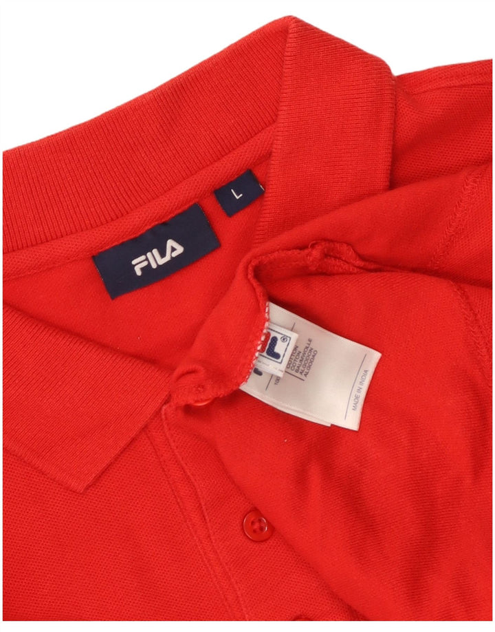 Camisa polo masculina Fila grande algodão vermelho