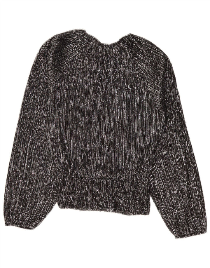 Blusa feminina de manga comprida oversized ZARA Reino Unido 10 pequena listrada preta