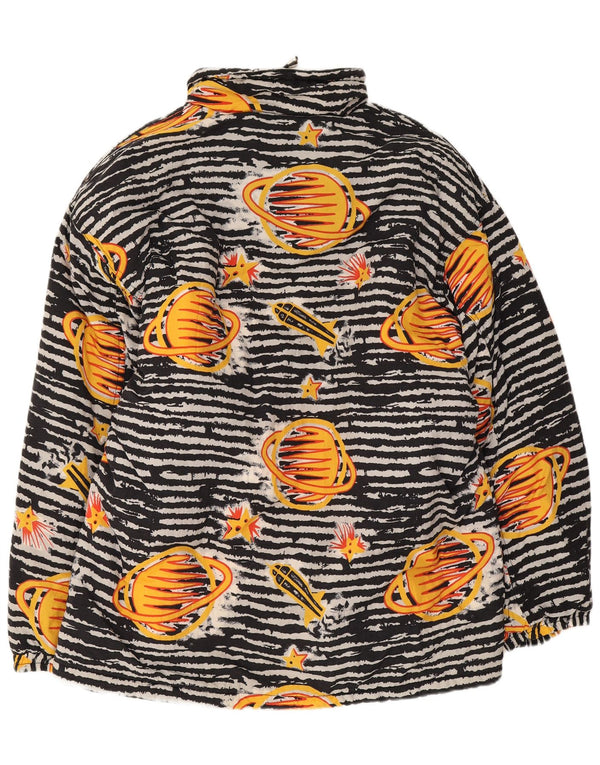 Jaqueta Anorak Vintage Boys Loose Fit 13-14 Anos Poliamida Geométrica Preta