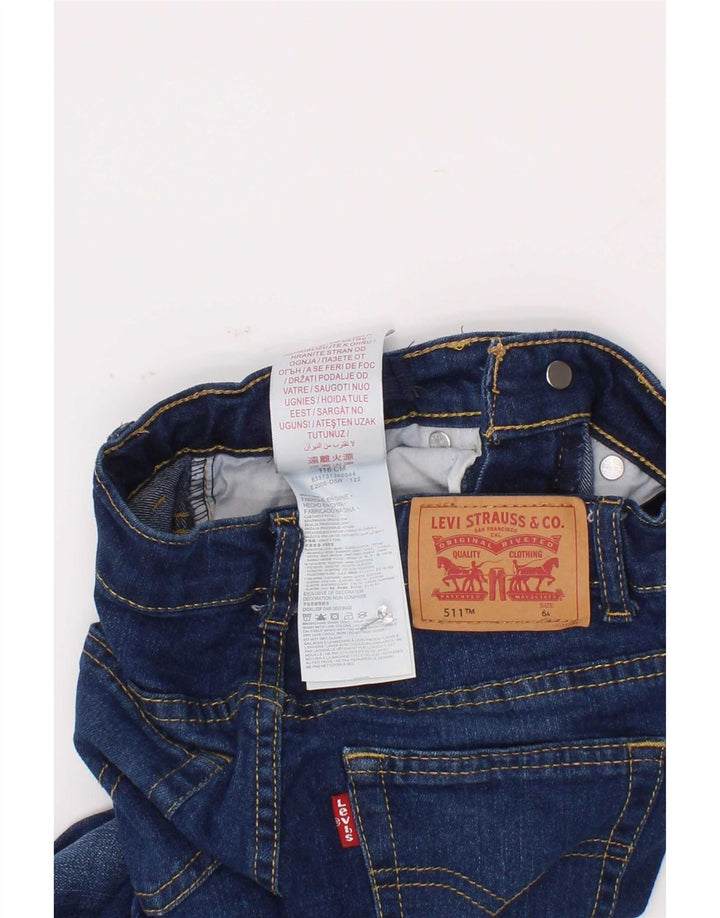 Jeans Levi's Boys 511 Slim 5-6 Anos W22 L19 Azul Algodão