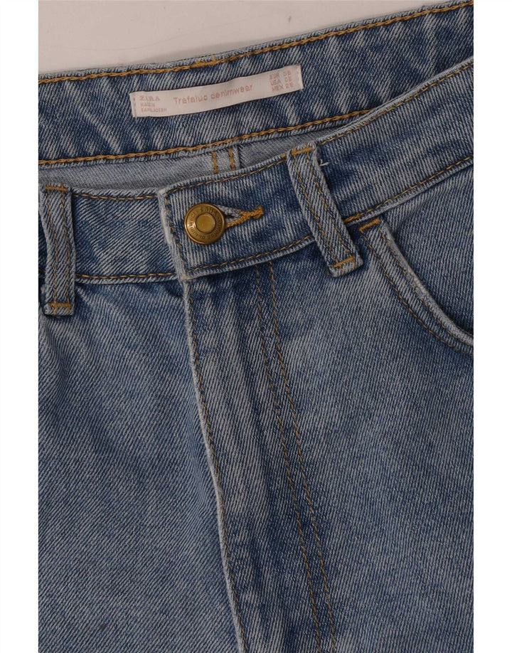 Zara Womens Trafaluc Denim Shorts EU 38 Pequeno W28 Azul