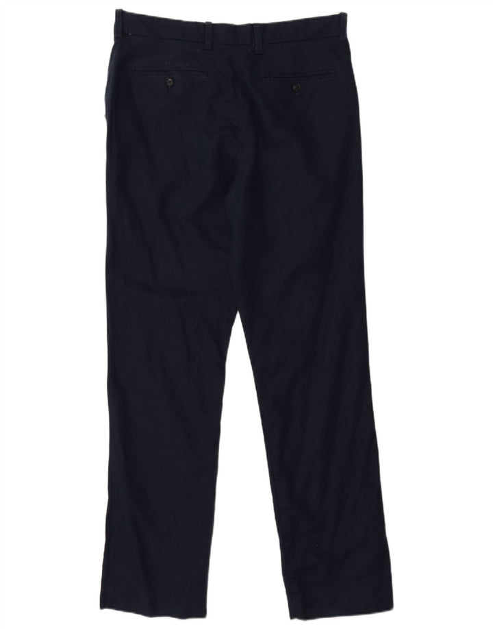 Calça chino reta masculina John Lewis W34 L32 linho azul marinho