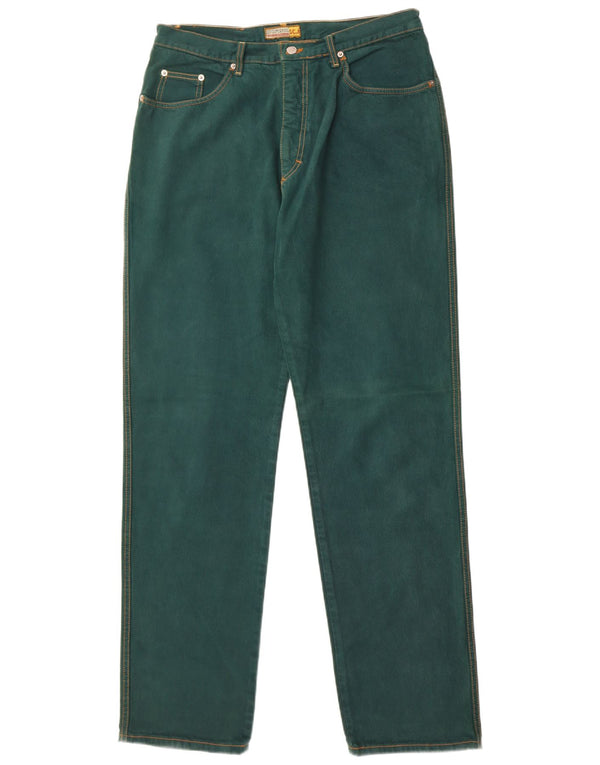Stefanel Mens Tapered Jeans IT 52 XL W38 L35 Algodão Verde