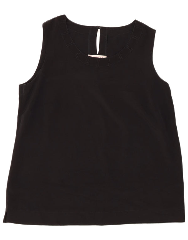 RENATO BALESTRA Womens Sleeveless Blouse Top IT 50 XL Black Polyester