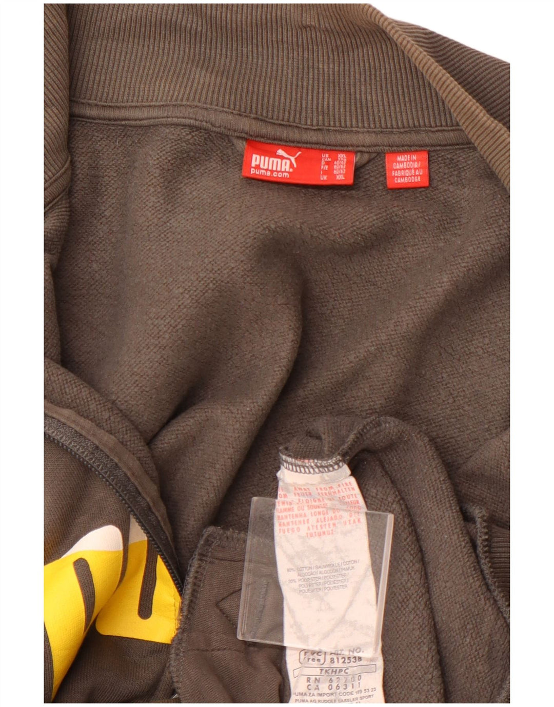 PUMA Mens Graphic Tracksuit Top Jaqueta 2XL Algodão Cinza