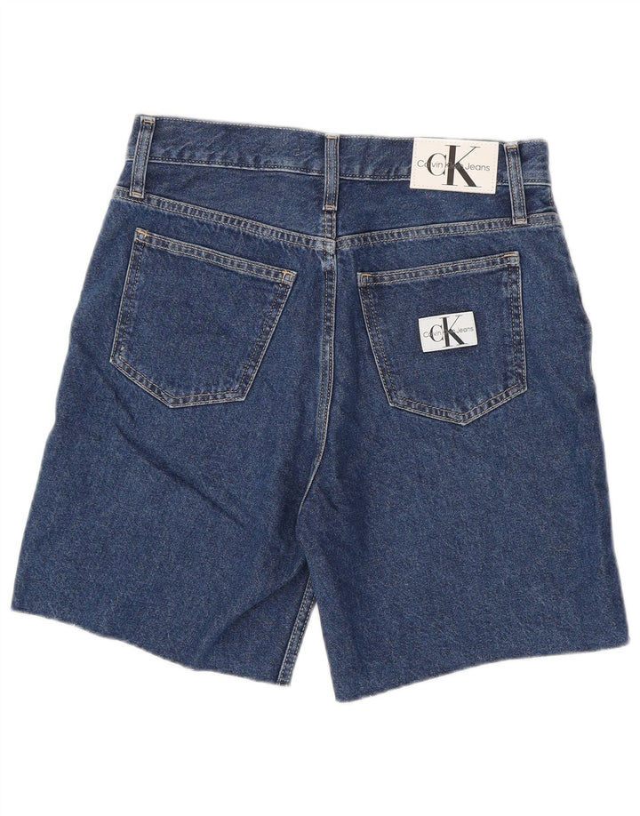 CALVIN KLEIN Shorts jeans feminino de cintura média W27 algodão azul médio