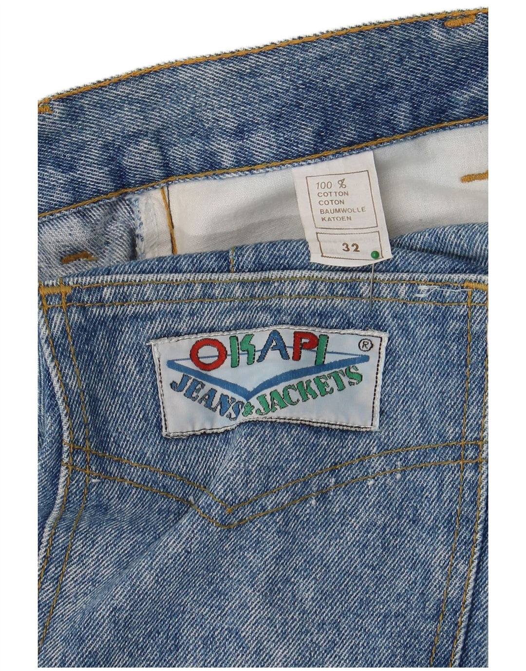 Saia jeans feminina VINTAGE W32 grande algodão azul