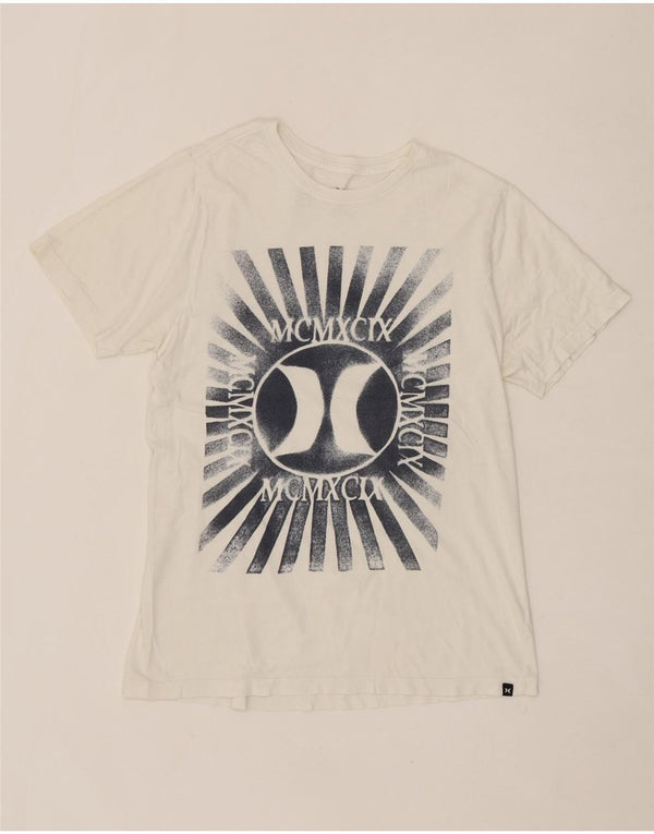 Camiseta gráfica masculina HURLEY Top médio algodão branco