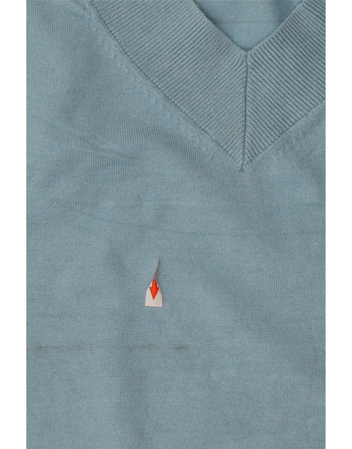 Suéter feminino Marks & Spencer grande com decote em V Reino Unido 18 XL azul