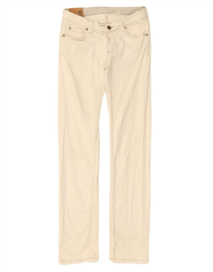 Jeans retos femininos TIMBERLAND W25 L30 algodão branco