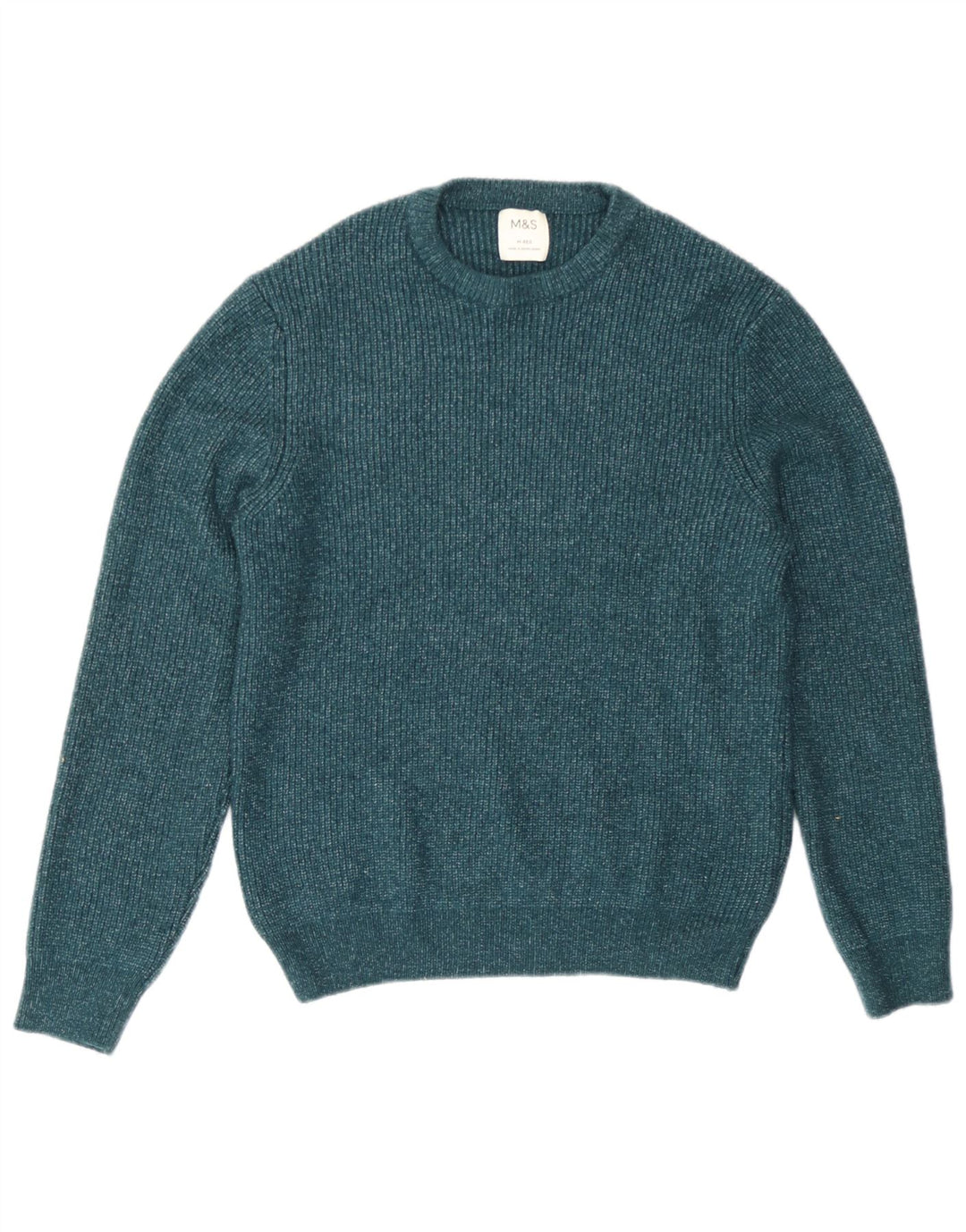 Suéter feminino Marks & Spencer com gola redonda Reino Unido 14 médio verde manchado