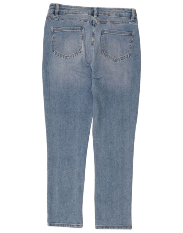 M&Co Jeans Slim Feminino UK 12 Médio W32 L27 Algodão Azul
