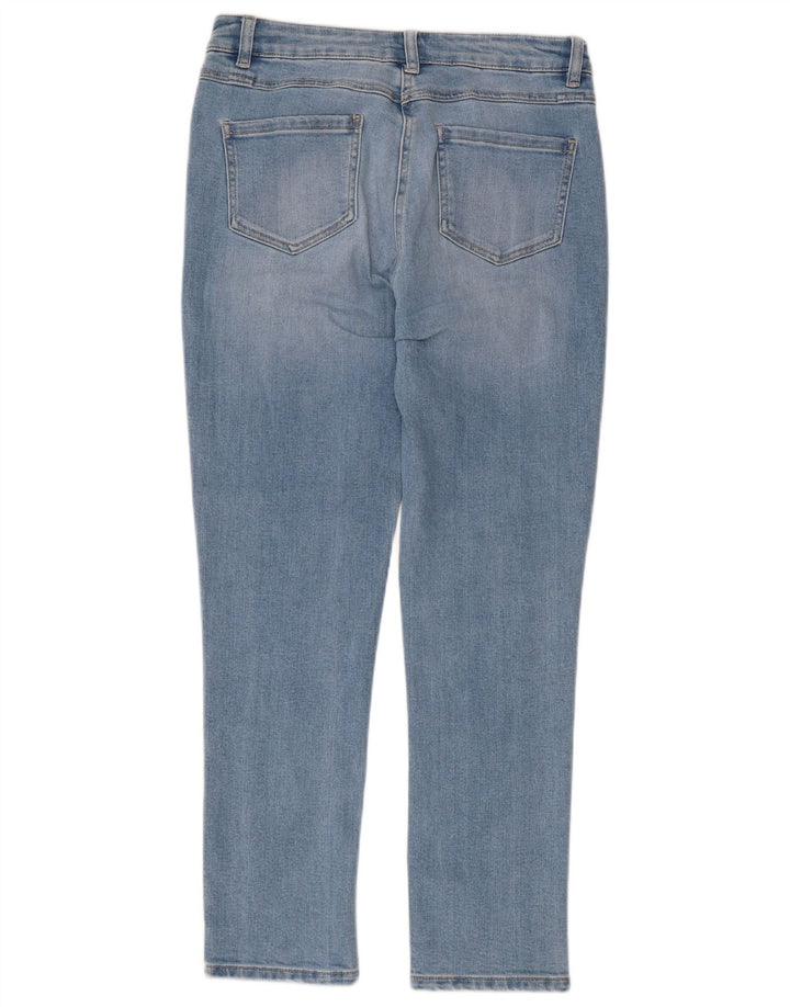M&Co Jeans Slim Feminino UK 12 Médio W32 L27 Algodão Azul