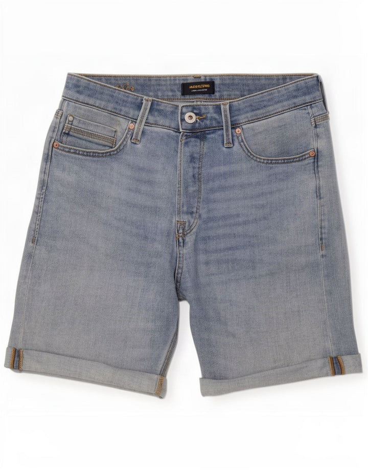 Shorts jeans masculino Jack & Jones pequeno W29 algodão azul