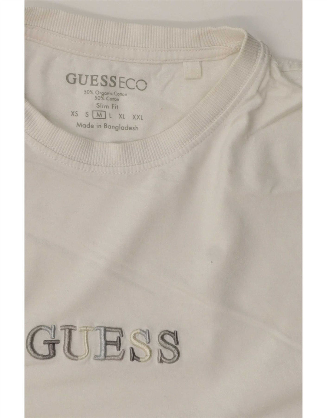 Guess Camiseta masculina slim fit gráfica top médio algodão branco