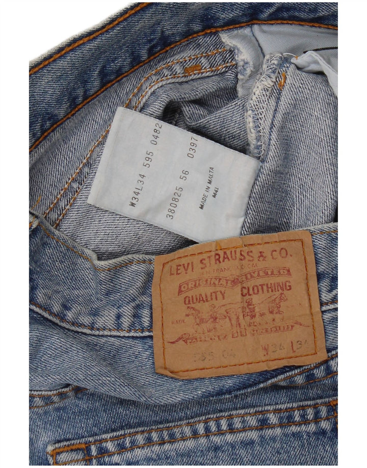 Levi's Masculino 595 Straight Jeans W34 L28 Azul Algodão