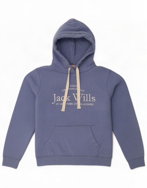 Jack Wills moletom feminino com capuz grande e gráfico UK 14 grande azul