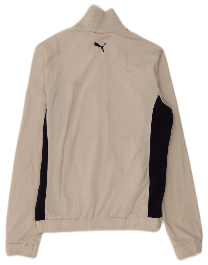 PUMA Mens Tracksuit Top Jacket Pequeno Poliéster Colorblock Off White