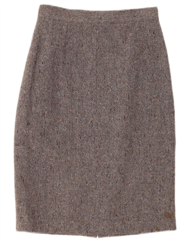 Saia lápis feminina vintage média W30 cinza manchada