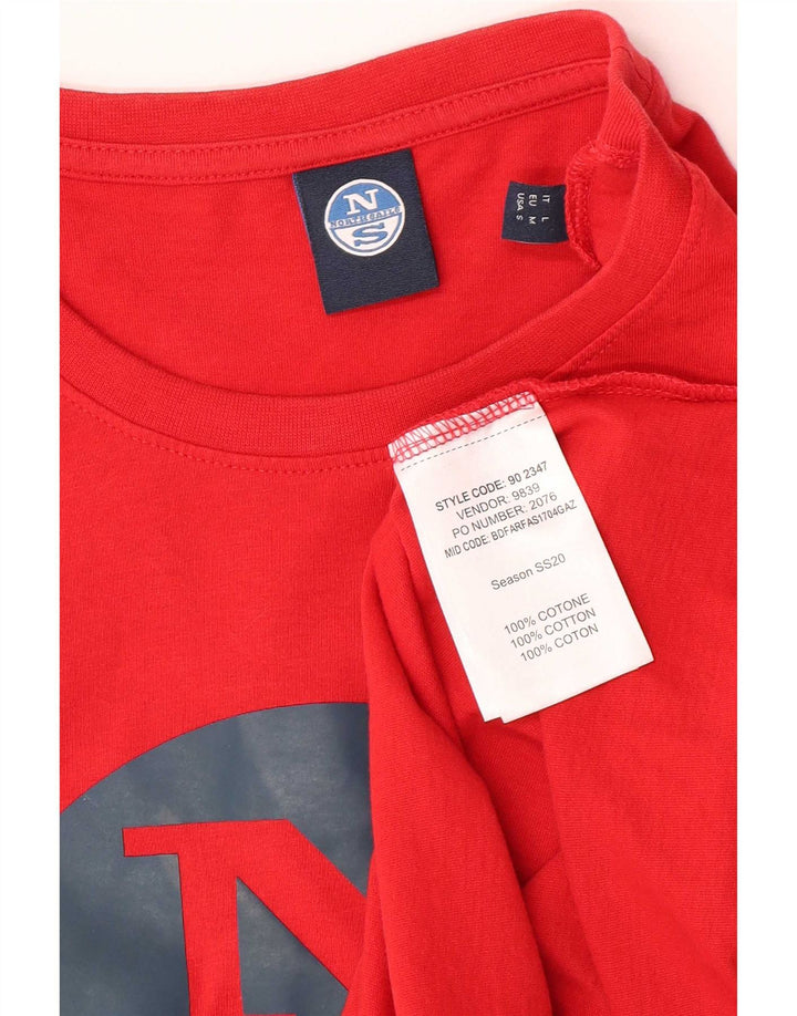 Camiseta gráfica masculina North Sails Top médio algodão vermelho