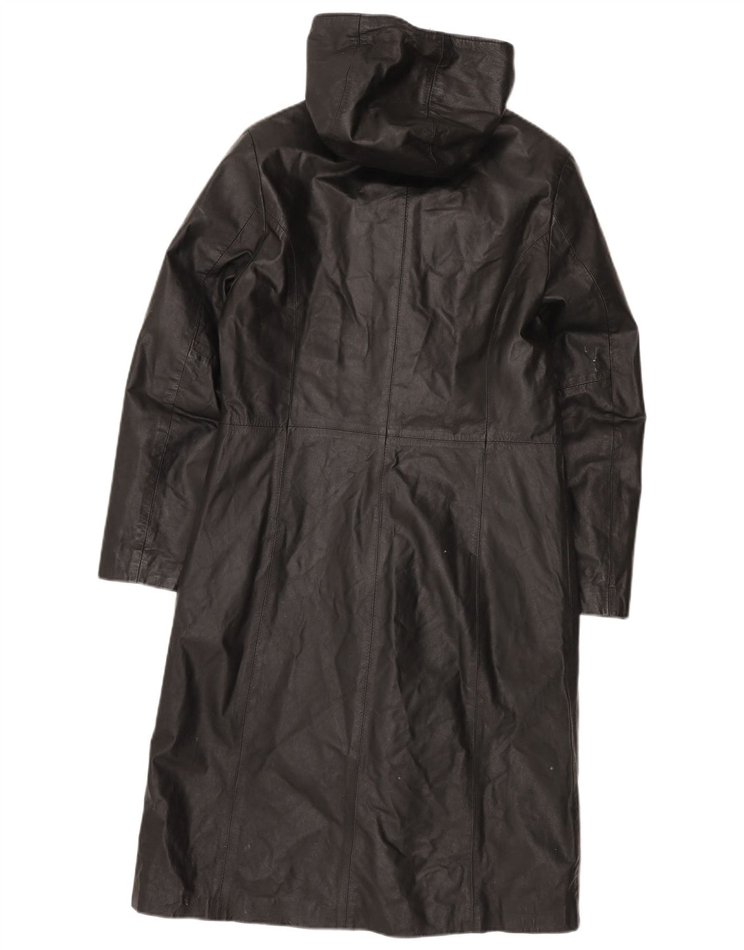 Casaco de couro com capuz feminino vintage IT 44 couro preto médio