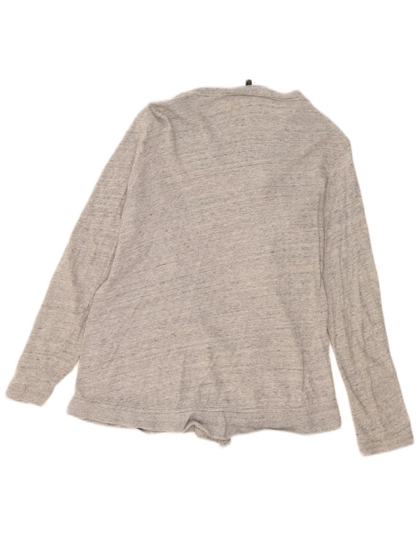 Suéter cardigan aberto feminino Massimo Dutti Reino Unido 10 pequeno algodão manchado cinza