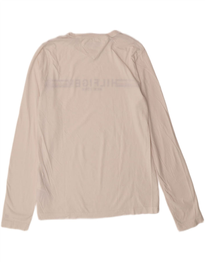 Top gráfico masculino TOMMY HILFIGER manga comprida listrado branco médio