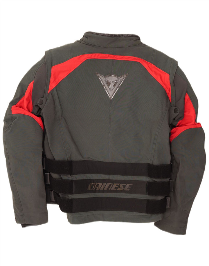 Jaqueta masculina Dainese Graphic Racer IT 52 grande bloco colorido cinza nylon