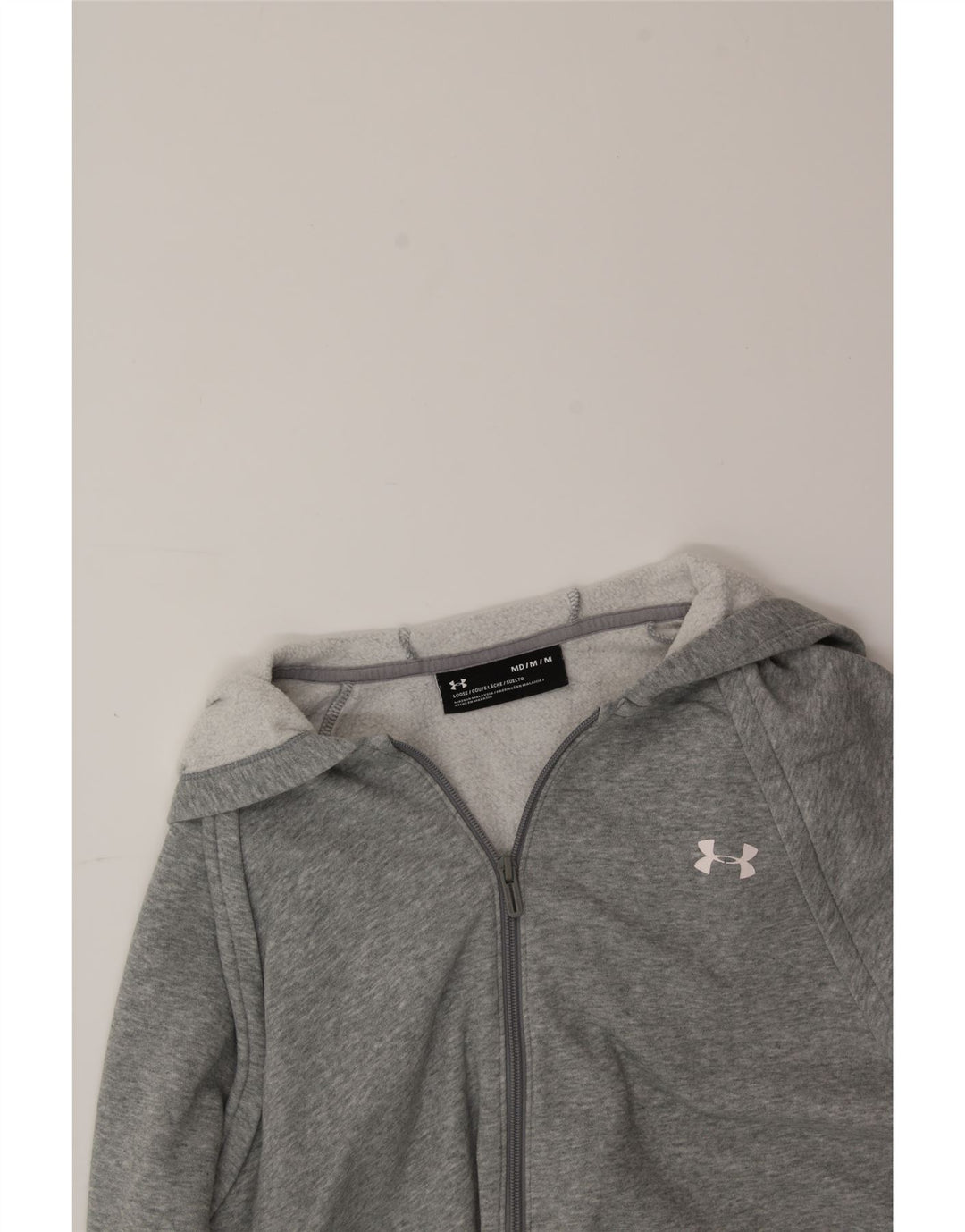 UNDER ARMOUR Girls loose Zip Hoodie Sweater 13-14 Years Medium  Grey Vintage Under Armour and Second-Hand Under Armour from Messina Hembry 