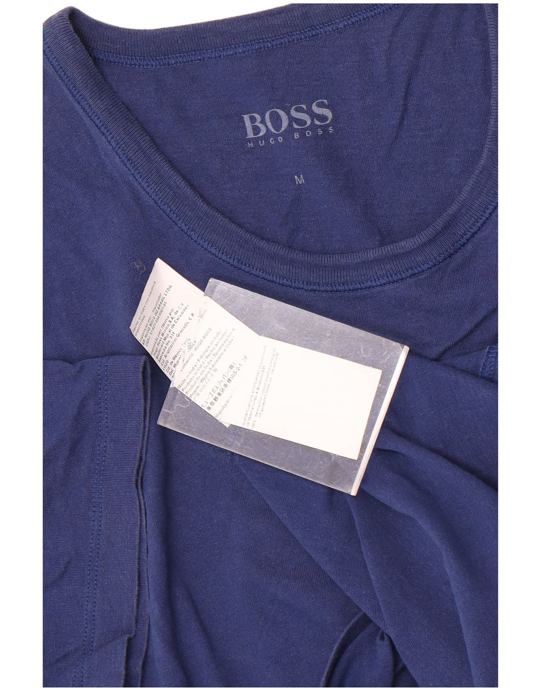 Camiseta masculina HUGO BOSS Top médio algodão azul marinho
