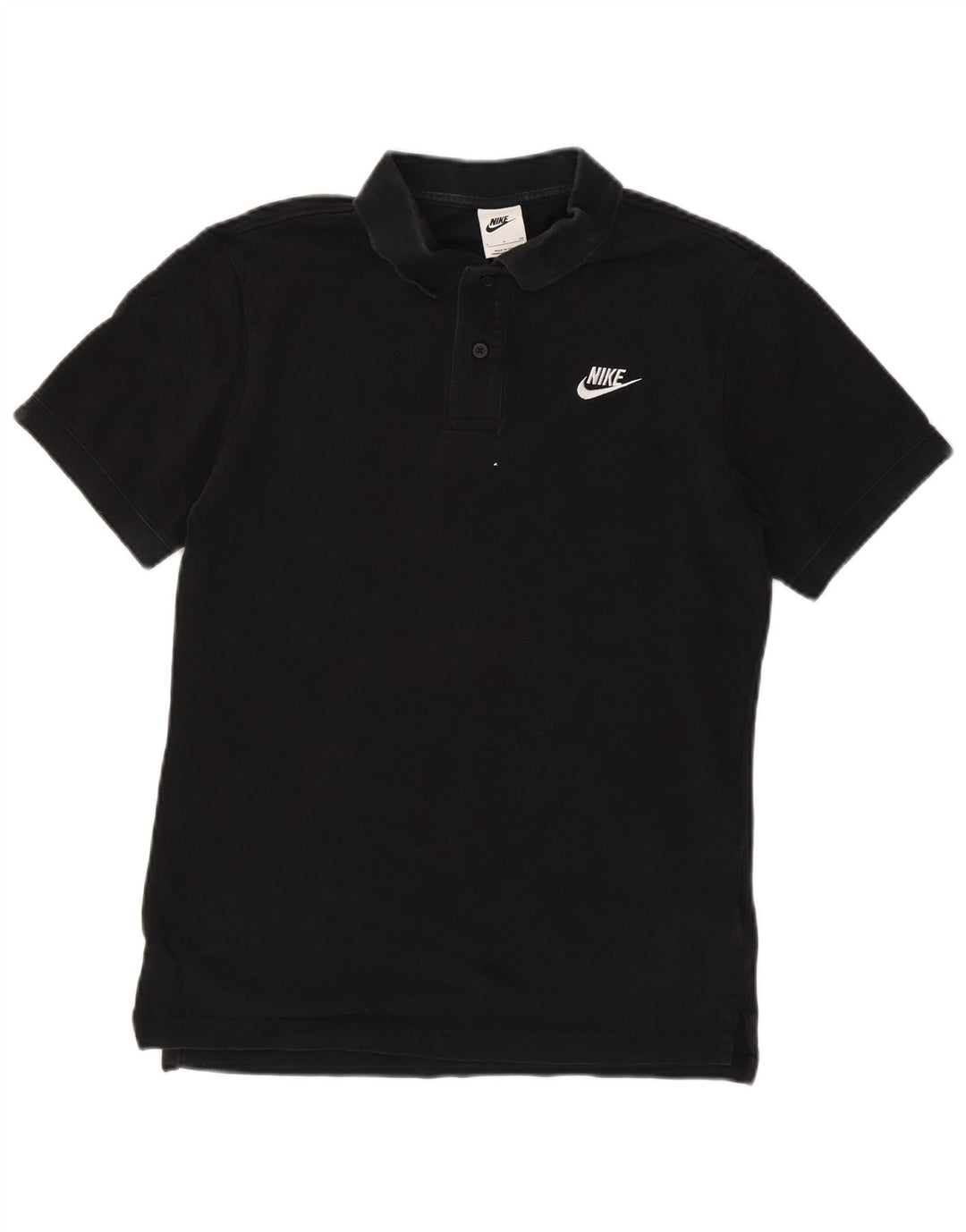 Camisa polo masculina NIKE pequena preta de algodão
