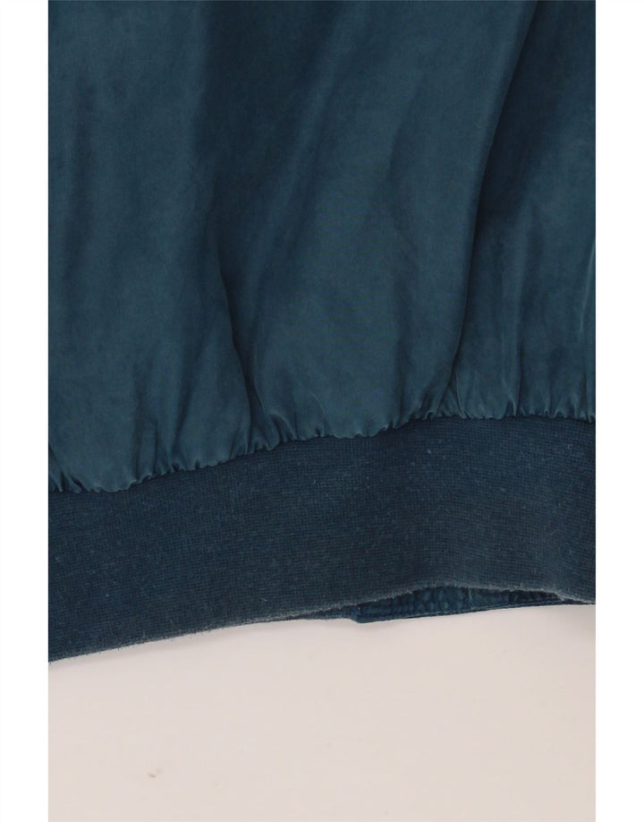 Jaqueta bomber masculina vintage de ajuste solto IT 48 seda azul média
