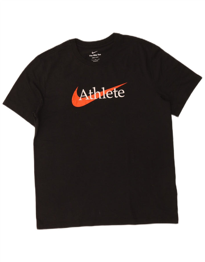 Camiseta gráfica masculina Nike grande algodão preto