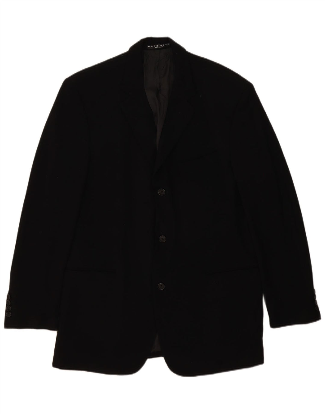 Hugo Boss Mens Jaqueta Blazer de 3 Botões EU 54 2XL Lã Preta