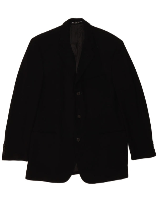 Hugo Boss Mens Jaqueta Blazer de 3 Botões EU 54 2XL Lã Preta