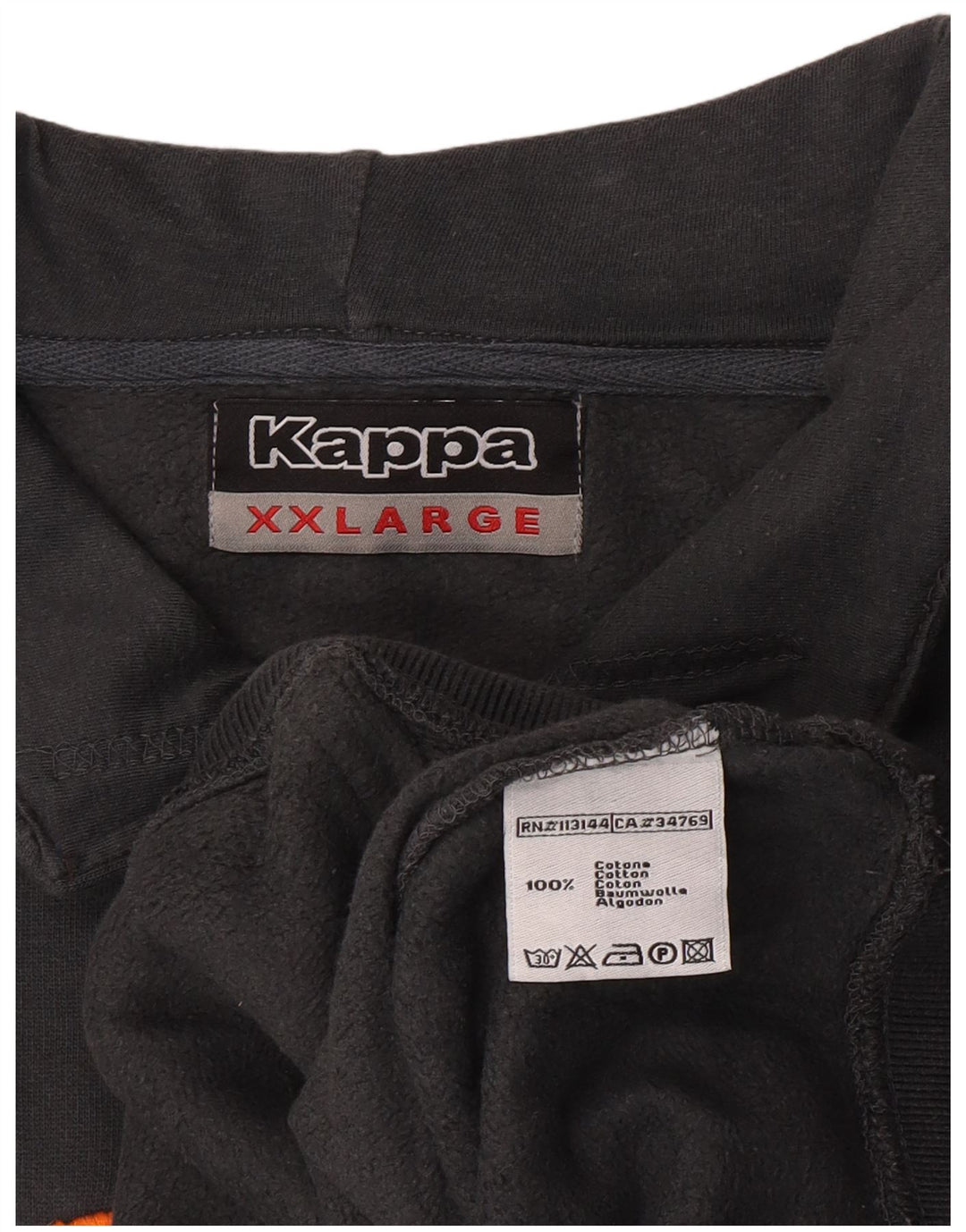 Kappa Mens Polo Neck Moletom Jumper 2XL Algodão Cinza
